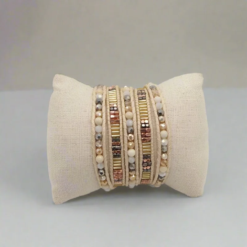 women’s mixed metal bracelets -Mix Beadwork Agate Bracelet