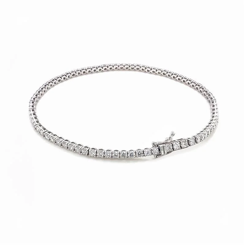 ethnic bangles for women -18K White Gold Lab Diamond Tennis Bracelet