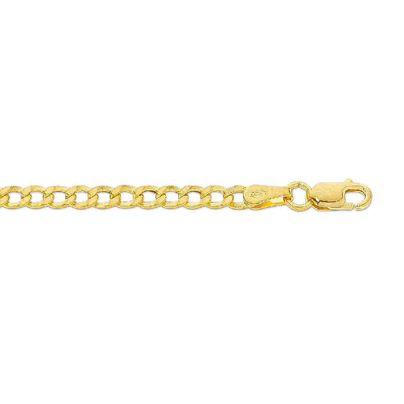 layered chain necklaces for women -9ct Yellow Gold Silver Infused Flat Curb Necklace 50cm