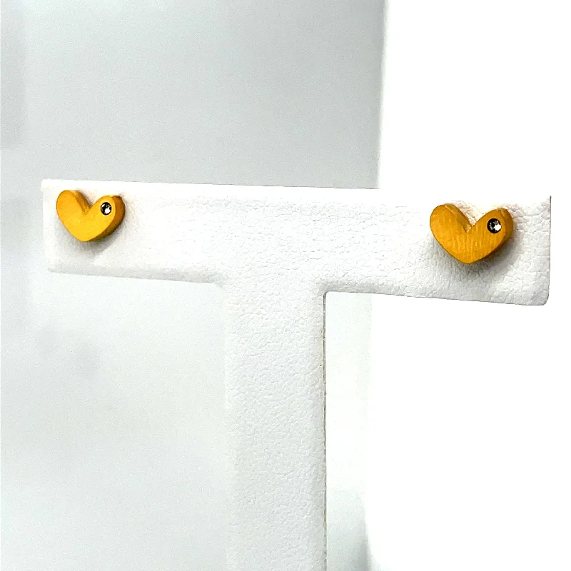 sparkling hoop earrings for women -Gold Plated Heart Baby Screw Earrings Ref: EA612002G