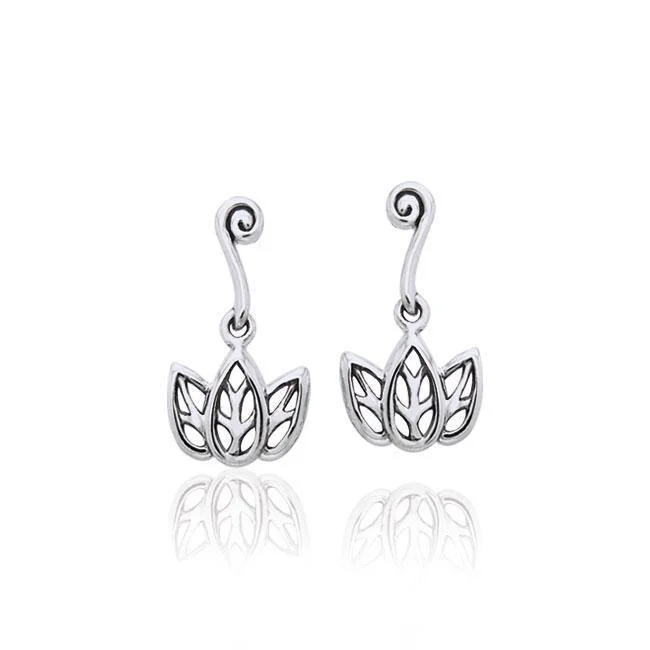 dangle earrings for women -Citta Three leaf Sterling Silver Post Earrings TER1003