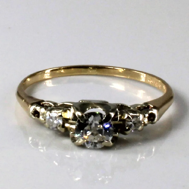 Vintage Three Stone Diamond Ring | 0.33ctw | SZ 6 |