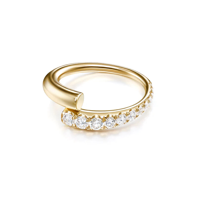 halo diamond engagement rings -MELISSA KAYE 18K YELLOW GOLD LOLA BYPASS DIAMOND RING 0.53CTW