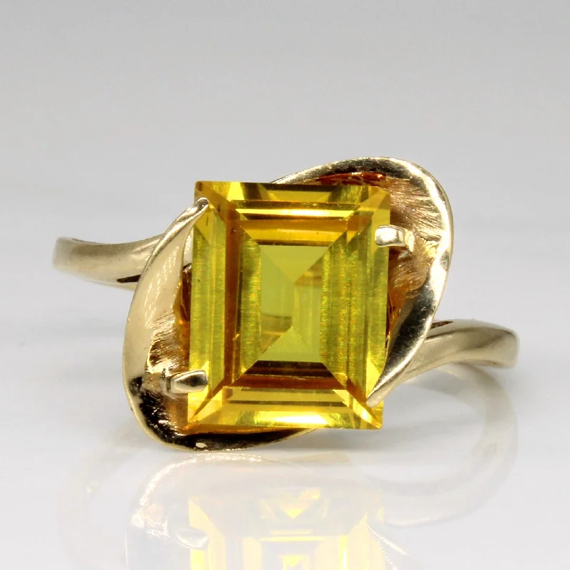 Synthetic Yellow Sapphire Cocktail Ring | 3.64ct | SZ 8 |