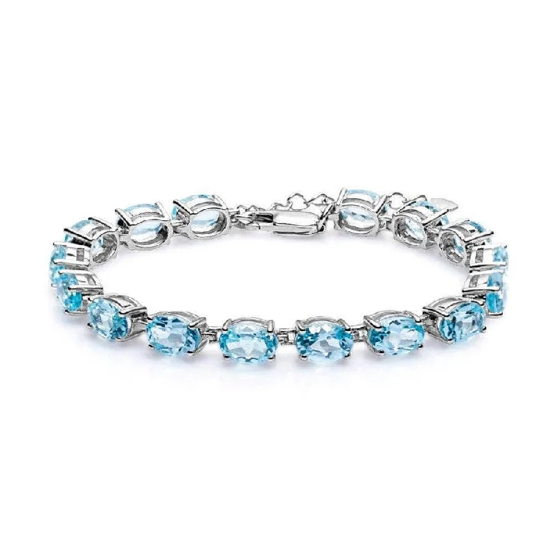 ethnic bangles for women -25.26 Ctw Natural Sky Blue Topaz Tennis Bracelet