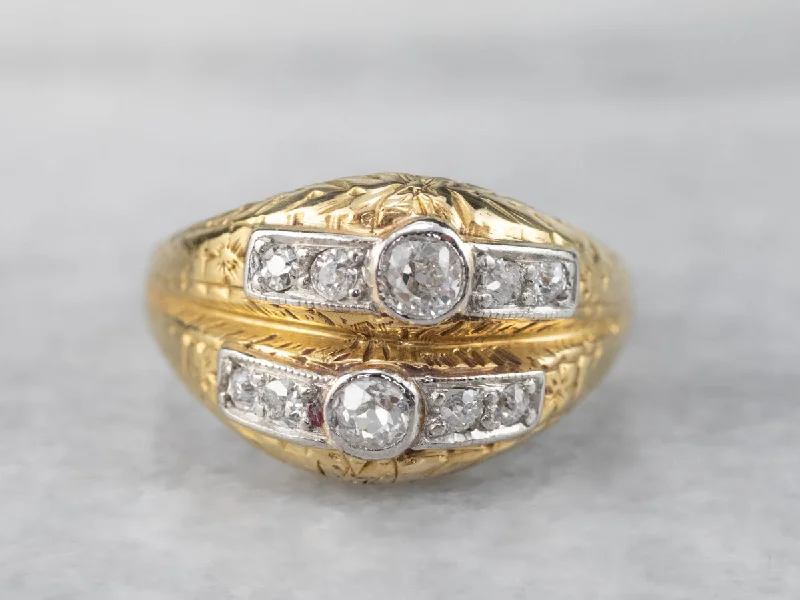 bridal engagement rings -Antique Old Mine Cut Diamond Ring