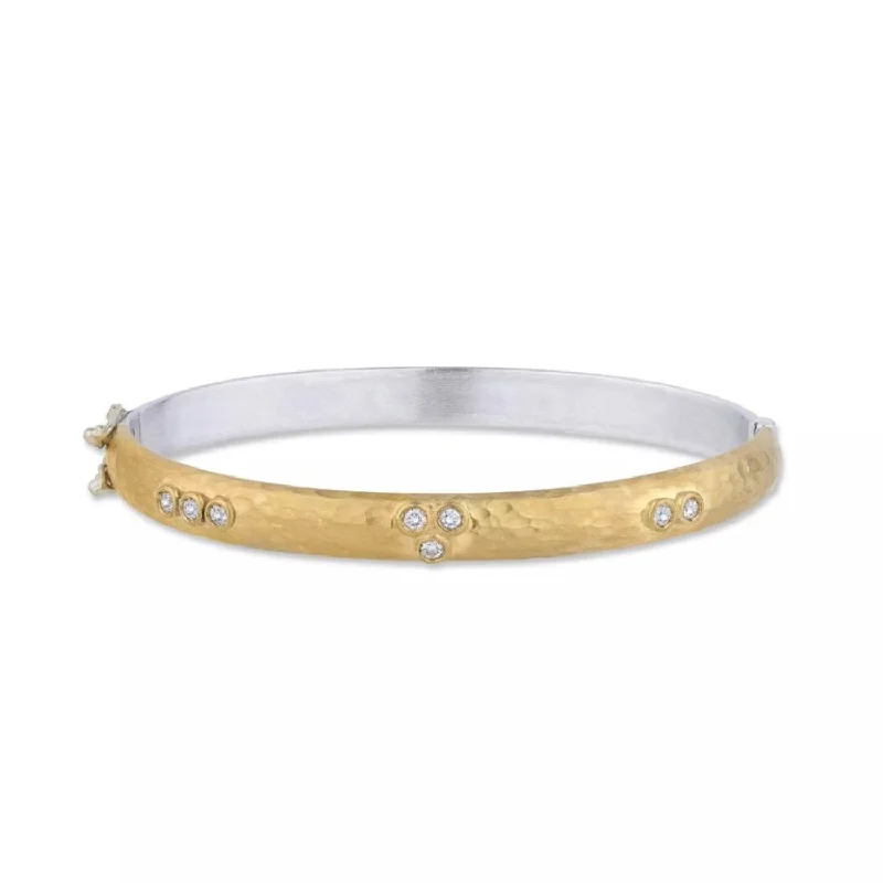 women’s gold bracelets -24K Gold & Silver Fusion "Random Walk" Bangle