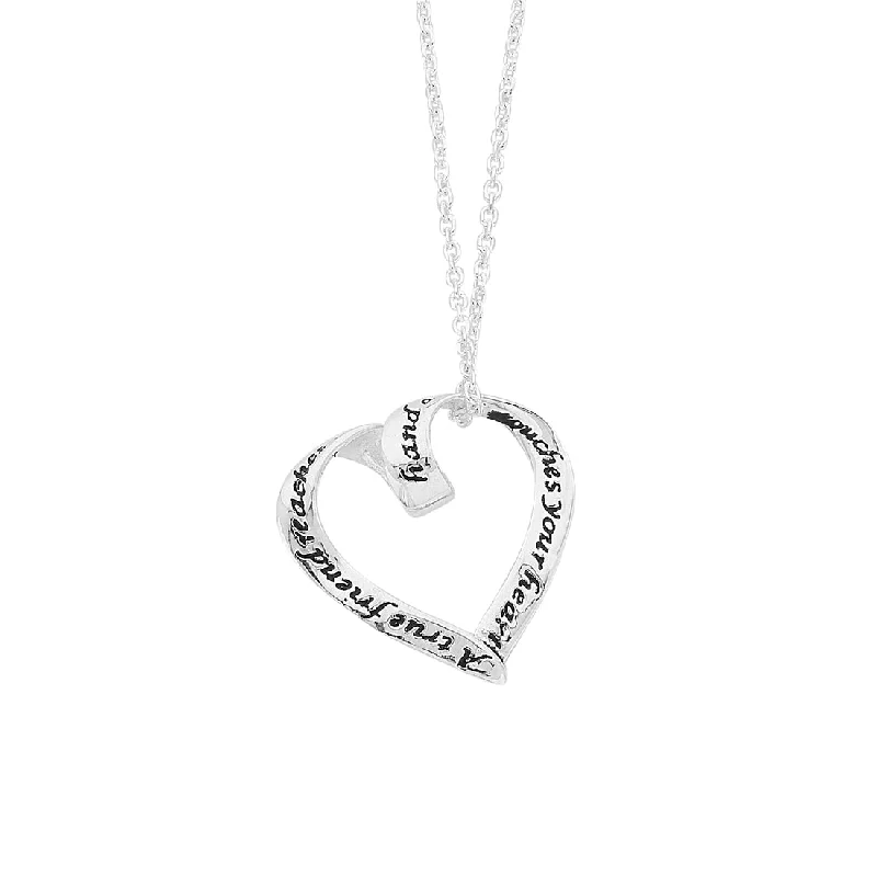 creative design necklaces for women -Sterling Silver "A True Friend" Message Heart Necklace