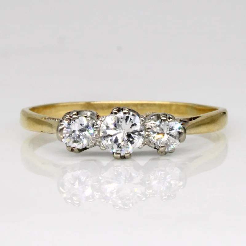 white gold engagement rings -Three Stone Diamond Ring | 0.47ctw | SZ 8 |