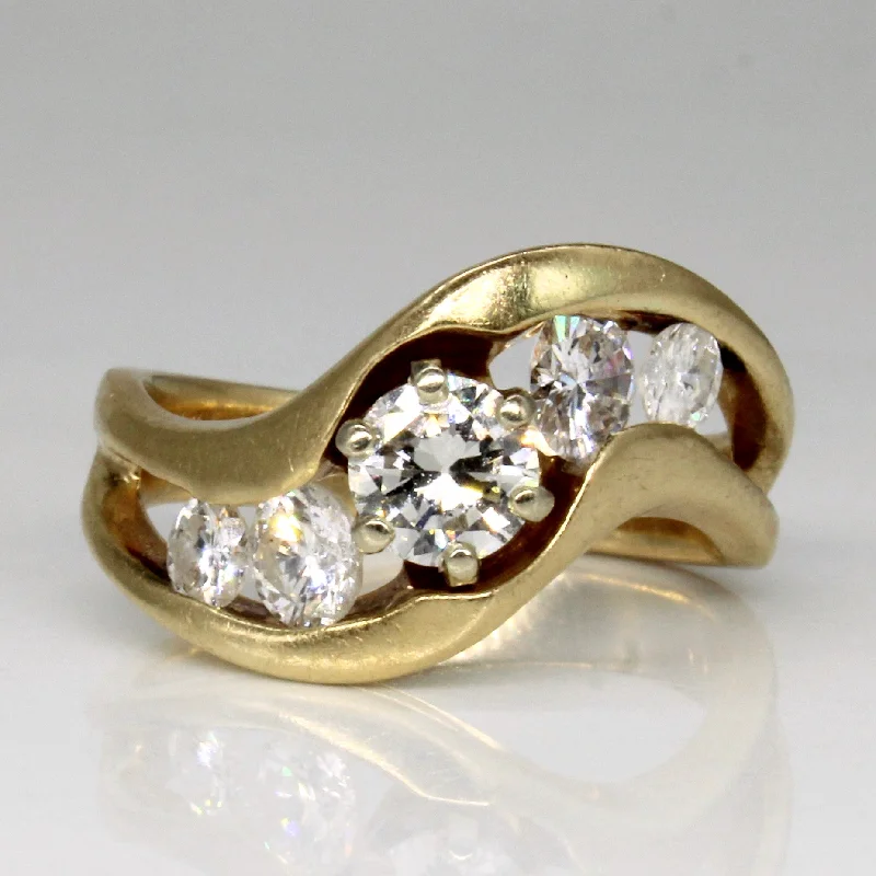 Five Stone Diamond Waterfall Ring | 1.00ctw | SZ 6 |