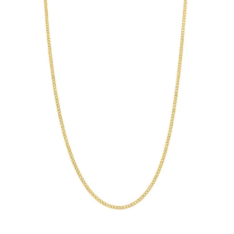 silver chain necklaces for women -9ct Yellow Gold Fine Diamond Cut Curb Chain Necklace 45cm