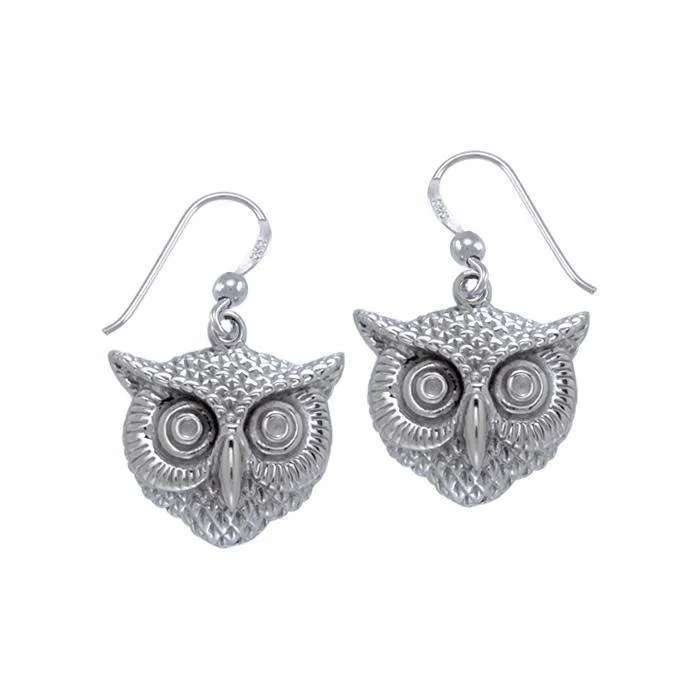 simple earrings for women -Owl Earrings TER1383