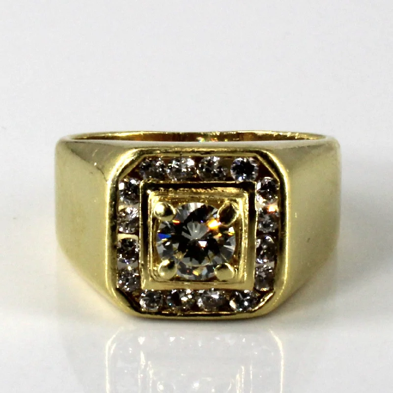 Halo Style Channel Set Diamond Ring | 0.83ctw | SZ 6.25 |