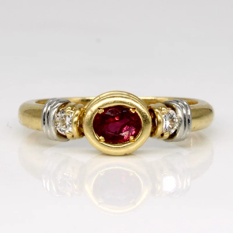 gold engagement rings for women -Ruby & Diamond Ring | 0.37ct, 0.10ctw | SZ 4.25 |