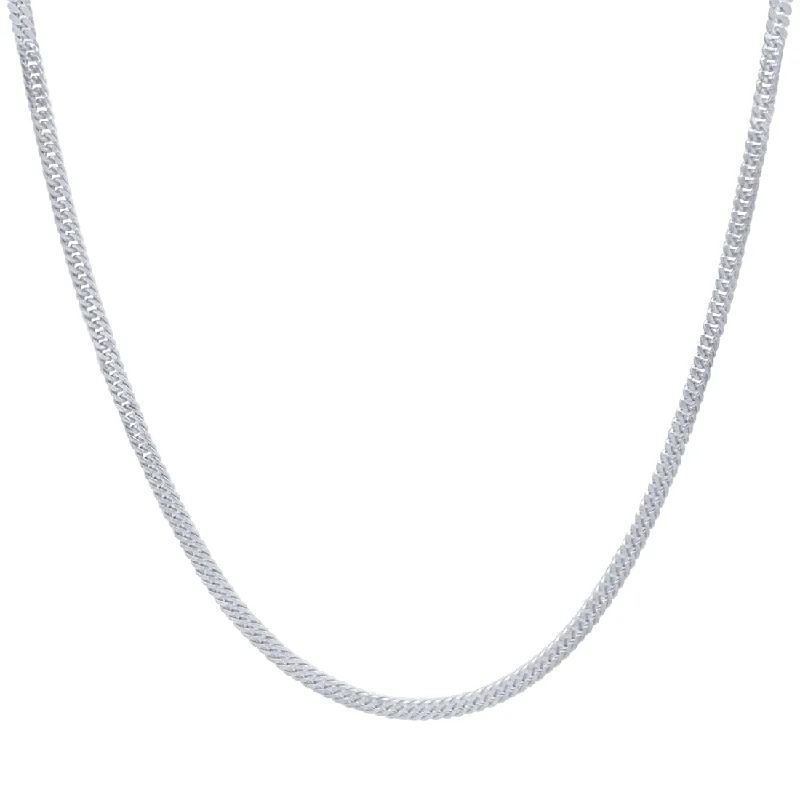 wedding gift necklaces for women -9ct White Gold Curb Chain Necklace 50m