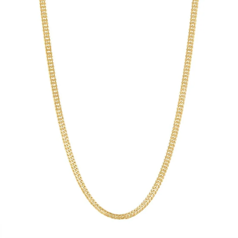 handcrafted necklaces for women -9ct Yellow Gold Diamond Cut Curb Chain Necklace 50cm