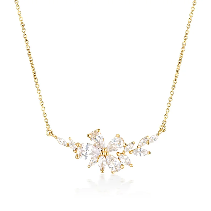 wedding day necklaces for women -GEORGINI ICONIC BRIDAL HYACINTH NECKLACE GOLD