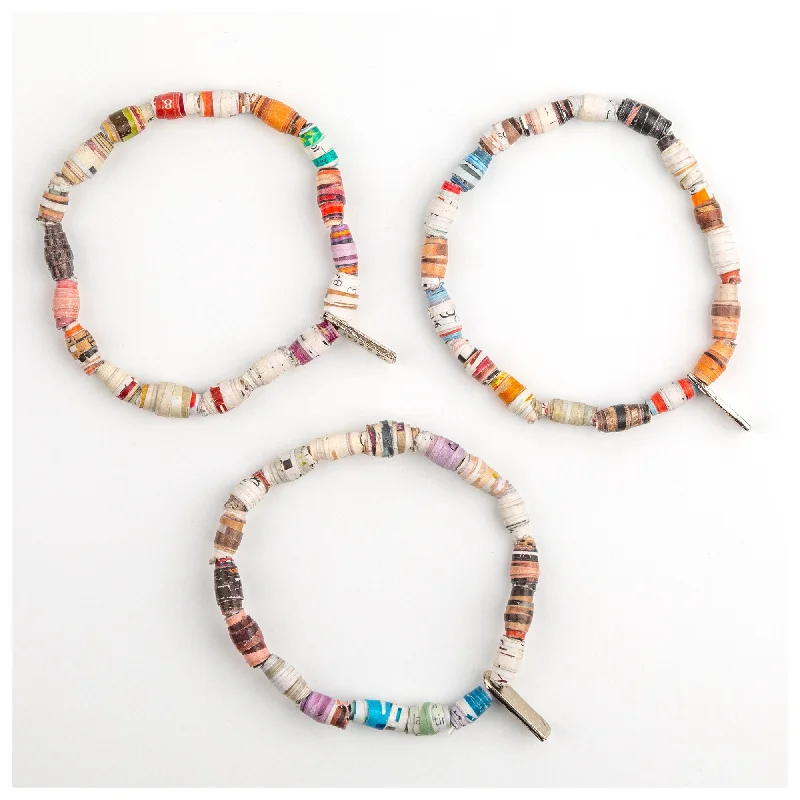 sophisticated bracelets for women -Recycled Plastic Multicolor Bracelets - Set of 3