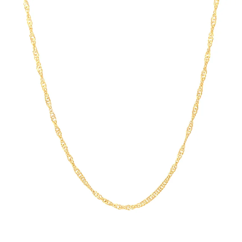 sparkling crystal necklaces for women -9ct Yellow Gold Singapore Necklace Chain