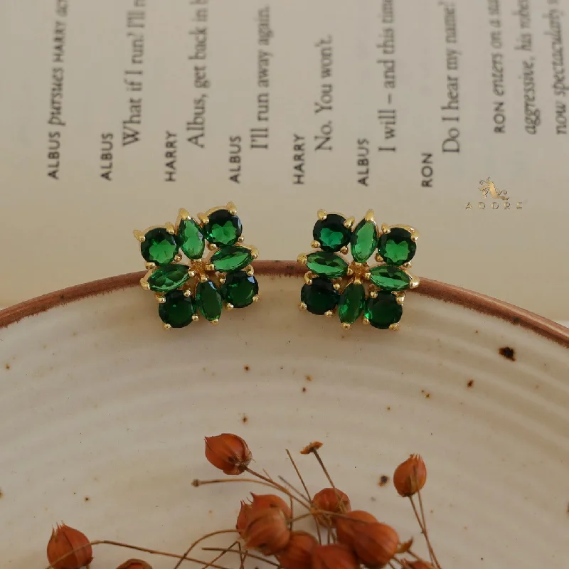 elegant gold earrings for women -Glossy Floral Radiant Earring