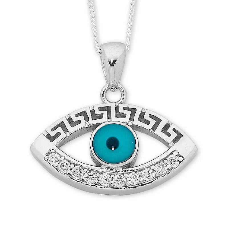 luxury diamond necklaces for women -45cm Sterling Silver Evil Eye Necklace