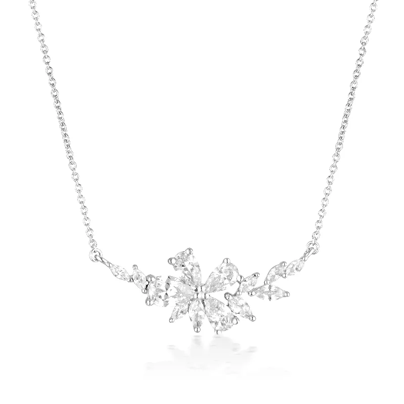 statement pendant necklaces for women -GEORGINI ICONIC BRIDAL HYACINTH NECKLACE SILVER