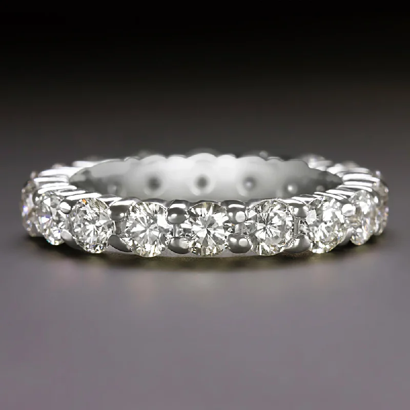 modern gold engagement rings -2.20ct DIAMOND ETERNITY RING WEDDING BAND VERY GOOD ROUND CUT WHITE GOLD NATURAL