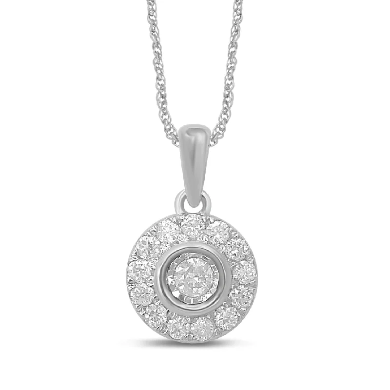 luxury pendant necklaces for women -9ct White Gold 0.25ct Diamond Pendant