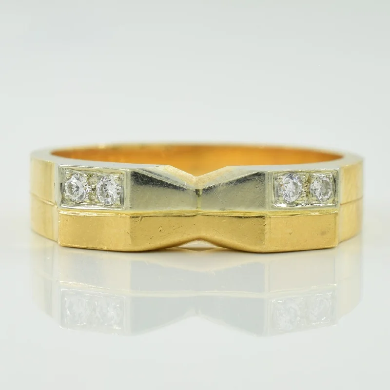 Two Tone Diamond Ring | 0.04ctw | SZ 6.5 |