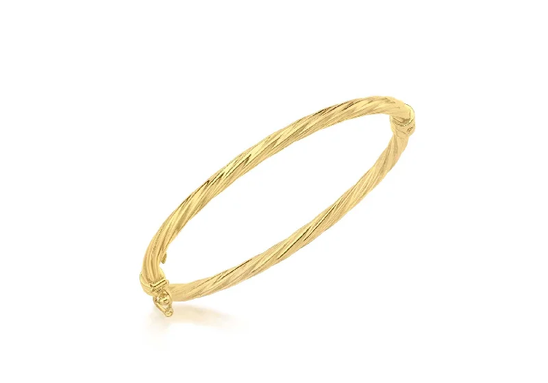 rose gold bangles for women -9K Yellow Gold Babies Twist Bangle