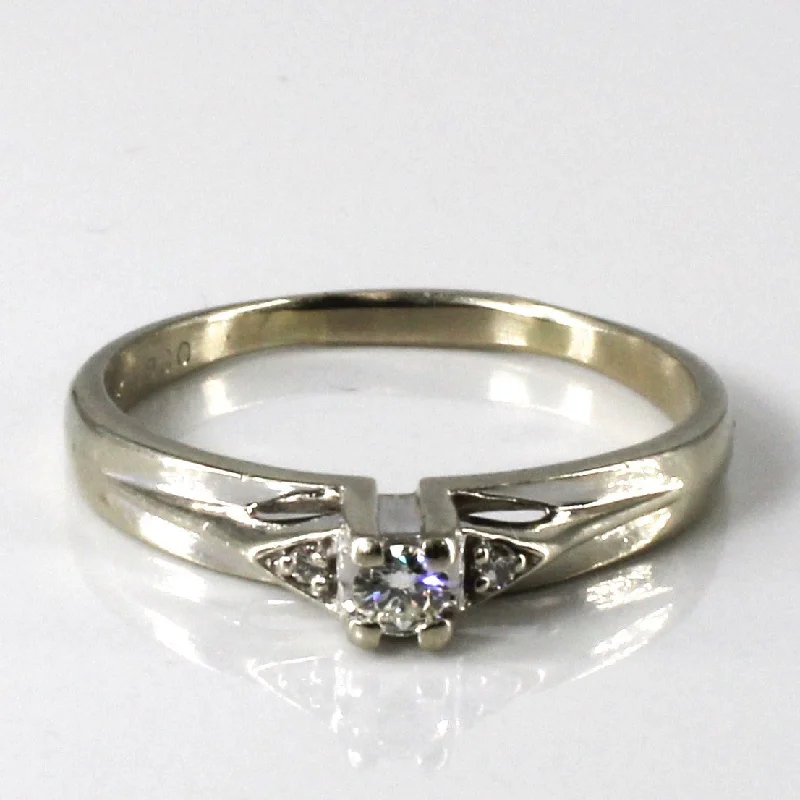 Three Stone Diamond Ring | 0.13ctw | SZ 9.75 |