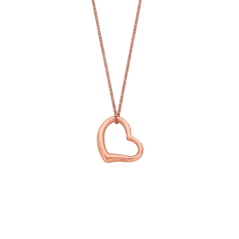 sparkling necklaces for women -9ct Rose Gold Silver Infused Floating Open Heart Necklace