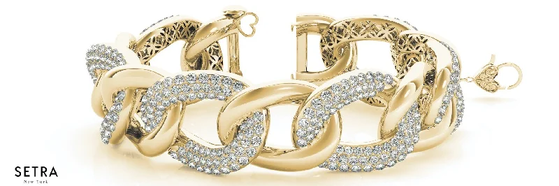 women’s gold bracelets -NEW BLING BRACELETS 11.52 CT DIAMONDS MICRO PAVE SETTING 14K GOLD