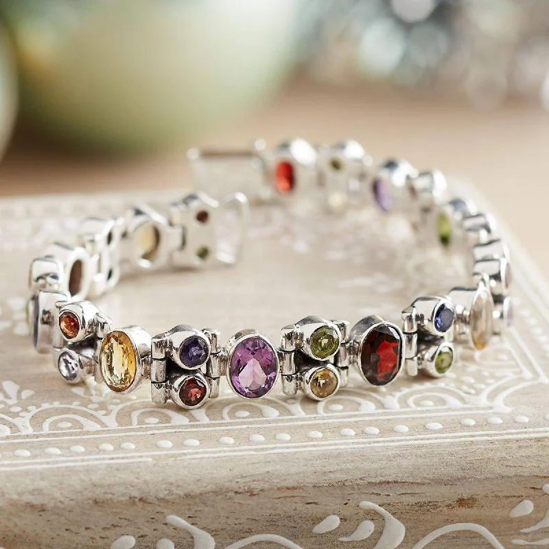 boho-style bracelets for women -Sparkle Multi Gem Bracelet