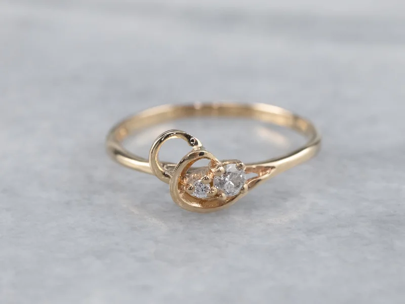 affordable engagement ring sets -Dainty Double Diamond Ring