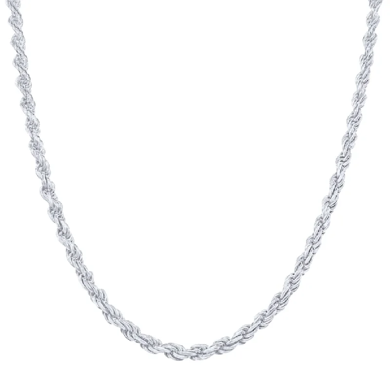 classic necklaces for women -50cm Sterling Silver Rope Chain Necklace