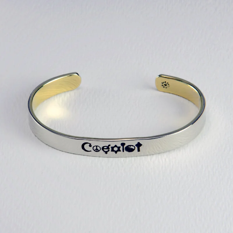 boho-style bracelets for women -Coexist Mixed Metal Cuff Bracelet