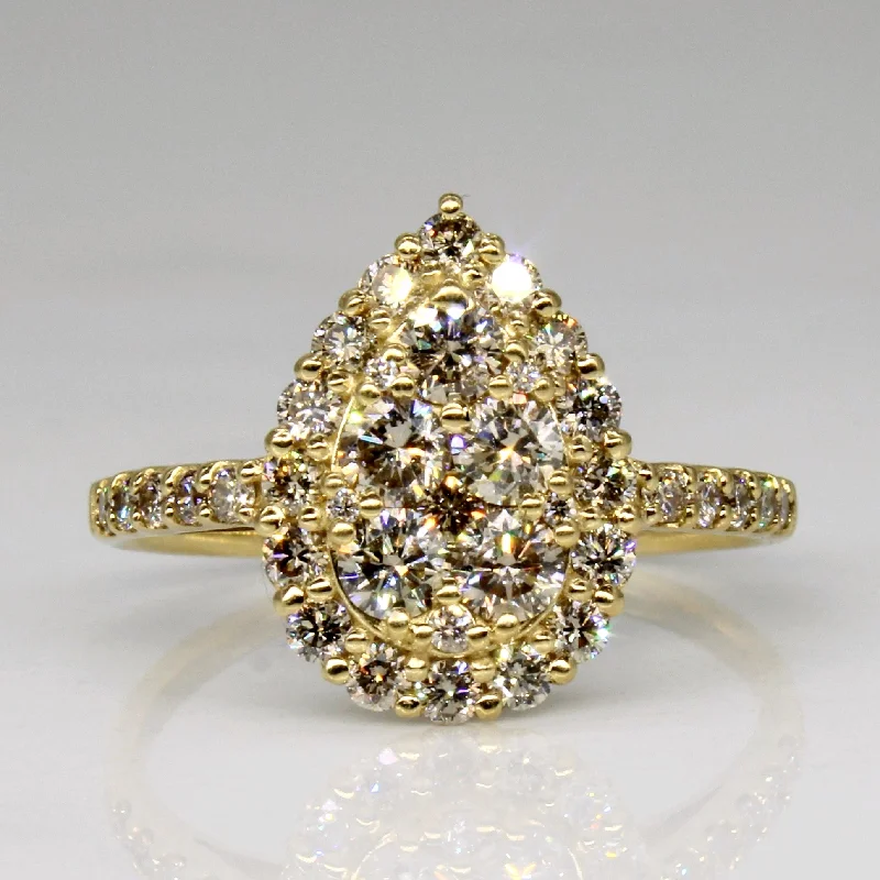 Diamond Pear Shaped Ring | 1.00ctw | SZ 7 |