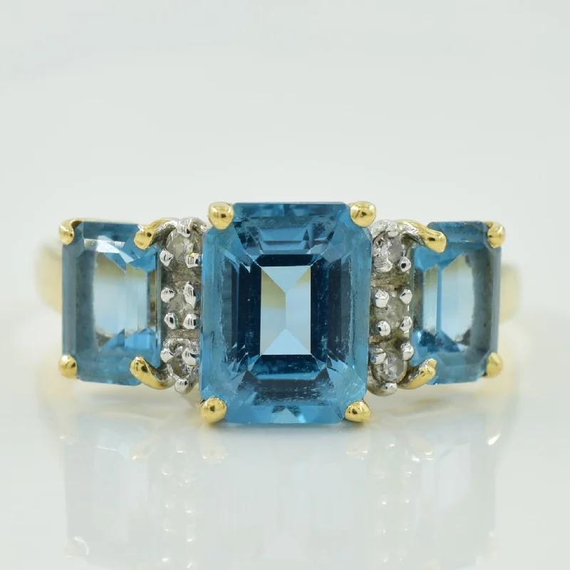 Blue Topaz & Diamond Ring | 2.75ctw, 0.06ctw | SZ 7.75 |