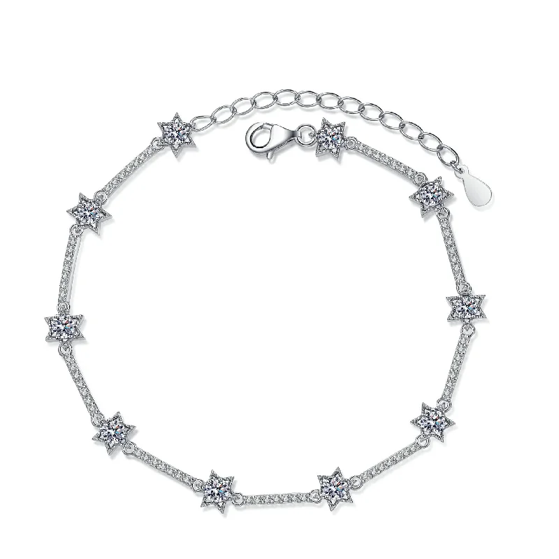 sophisticated bracelets for women -Six Pointed Star Diamond Bracelet