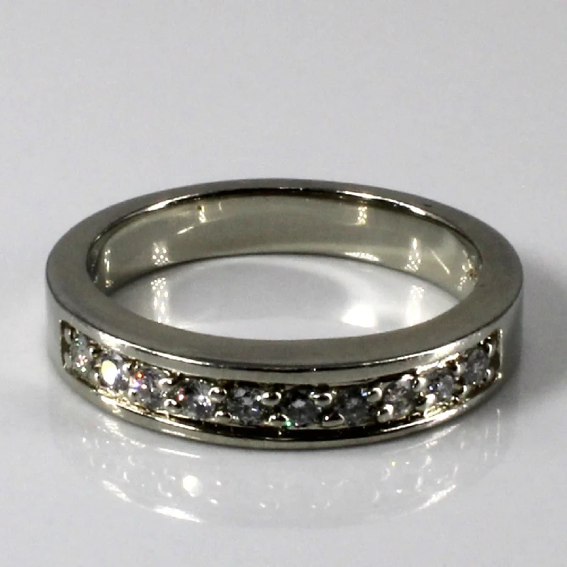 Pave Diamond Solid Band | 0.20ctw | SZ 6.5 |