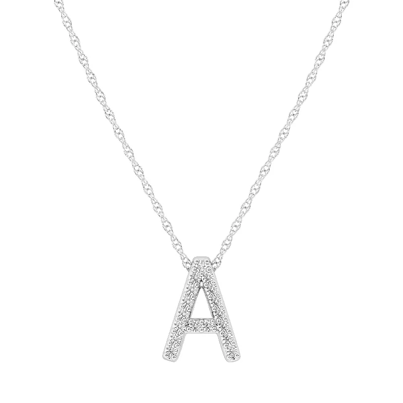 handcrafted necklaces for women -Diamond Initial Slider Necklace in Sterling Silver