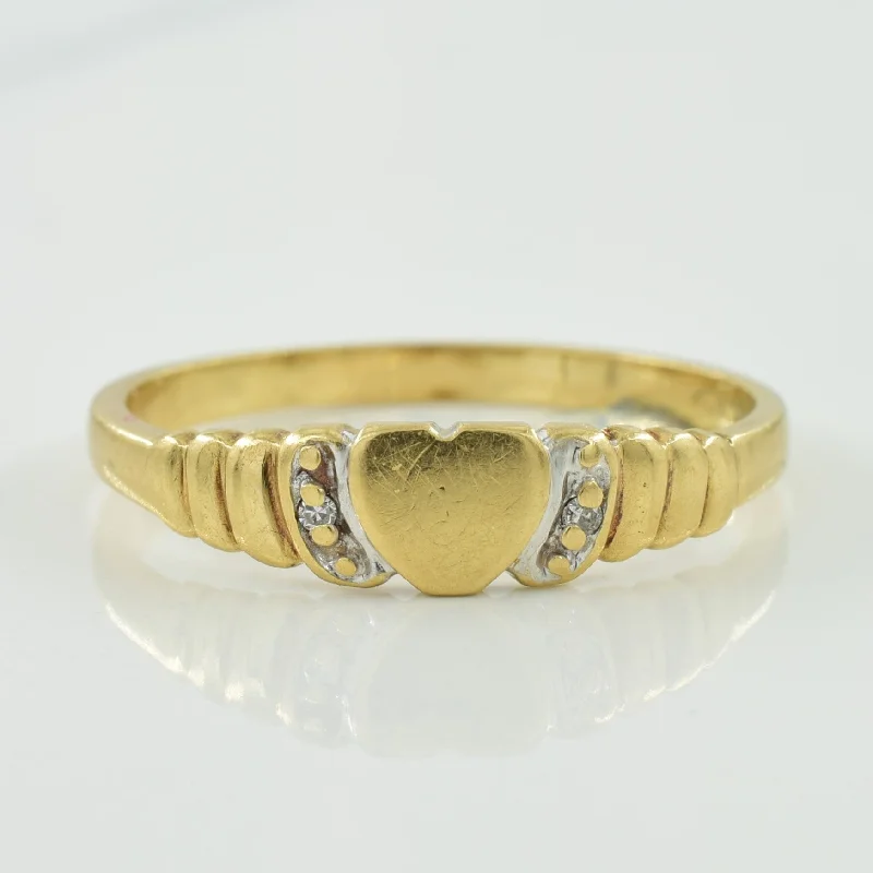 Diamond Heart Ring | 0.01ctw | SZ 8.5 |