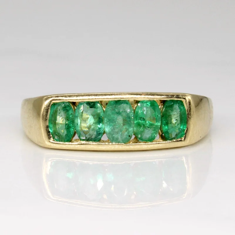 Channel Set Emerald Ring | 0.85ctw | SZ 7.75 |