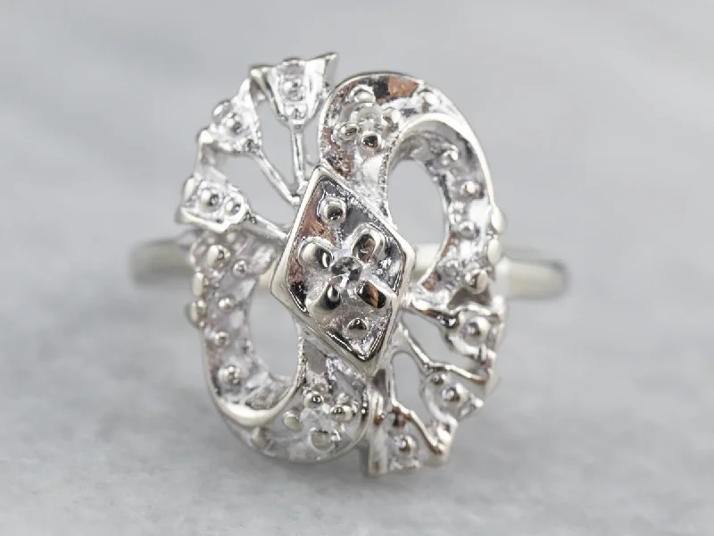 high-end engagement rings -Three Stone Retro Era Diamond Ring