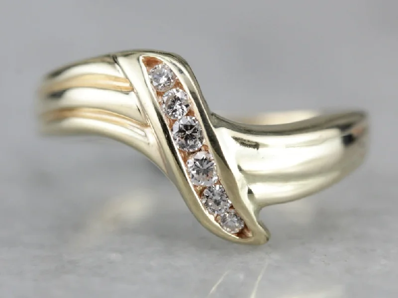 women’s vintage diamond engagement rings -Modernist Diamond Ring