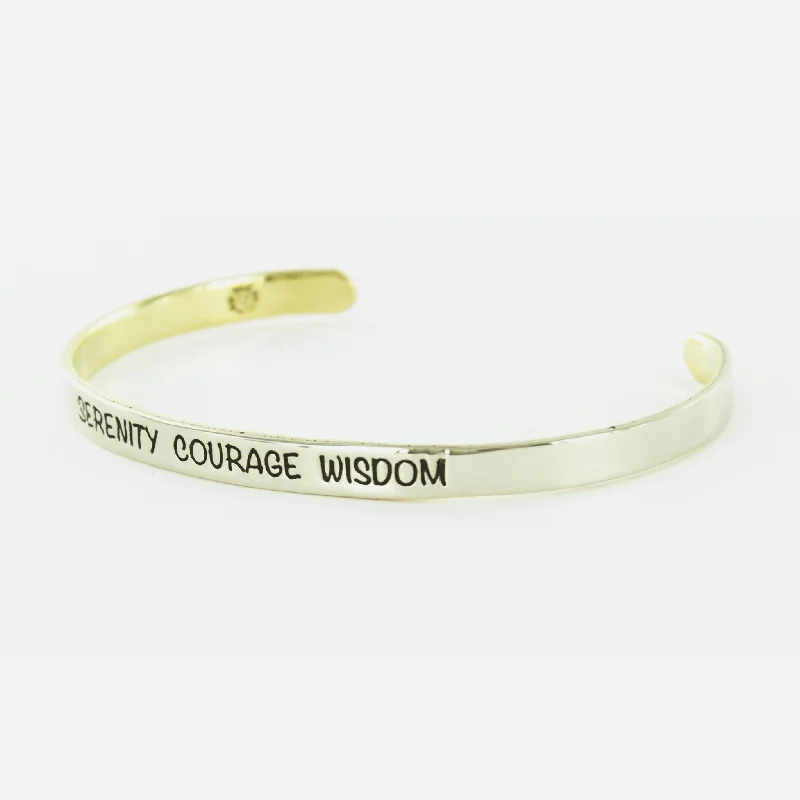 fashion bracelets for women -Serenity Courage Wisdom Mixed Metals Cuff Bracelet