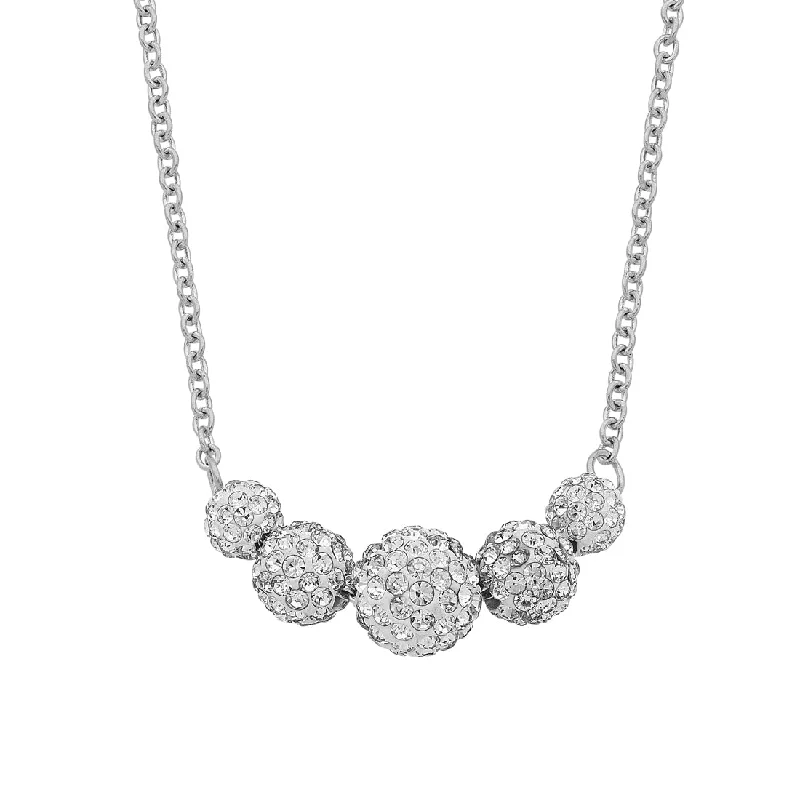 creative design necklaces for women -Stainless Steel Pave Crystal Necklace