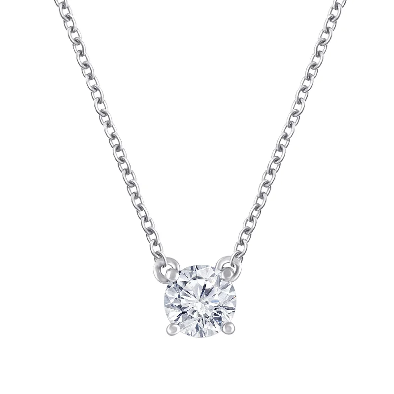 diamond necklaces for women -Meera 1/2ct Laboratory Grown Diamond Solitaire Necklace in 9ct White Gold