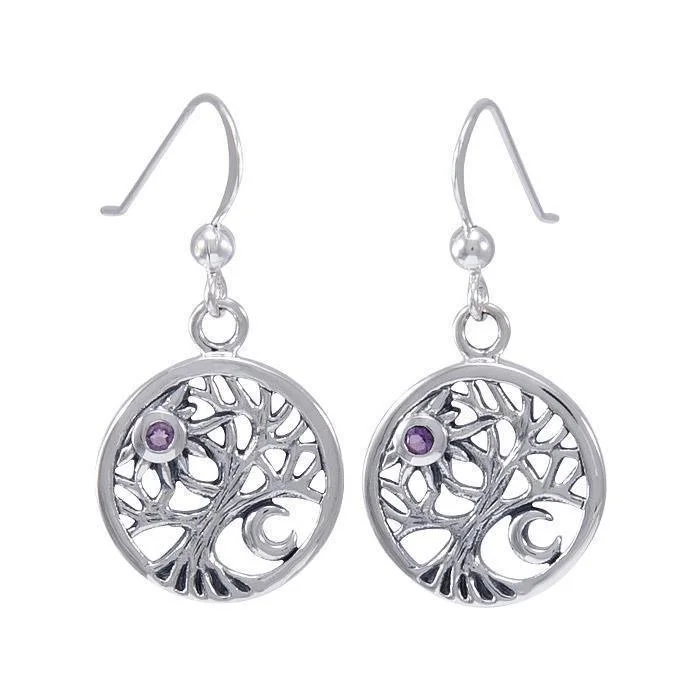 women’s earrings -Celestial Tree of Life Silver Earrings TER1582